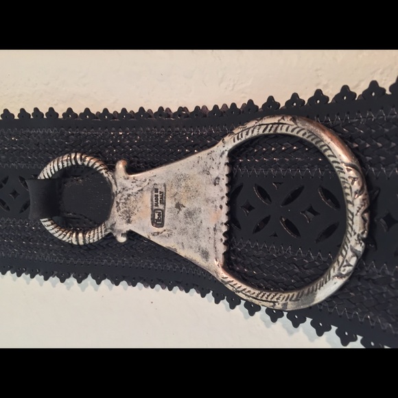 STREETS AHEAD Black Lace Leather Hipster Belt - Picture 5 of 8